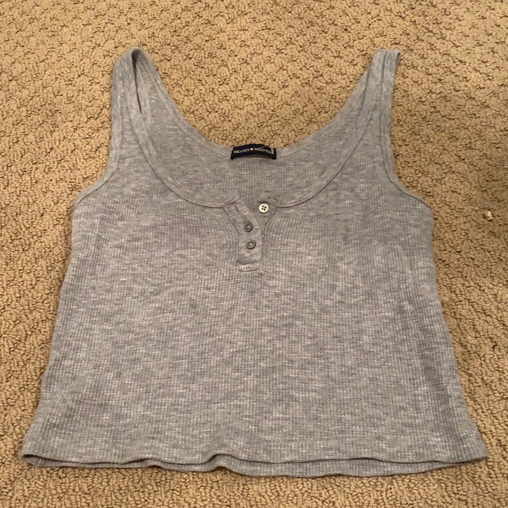 Brandy Melville Gray Waffleknit Tank